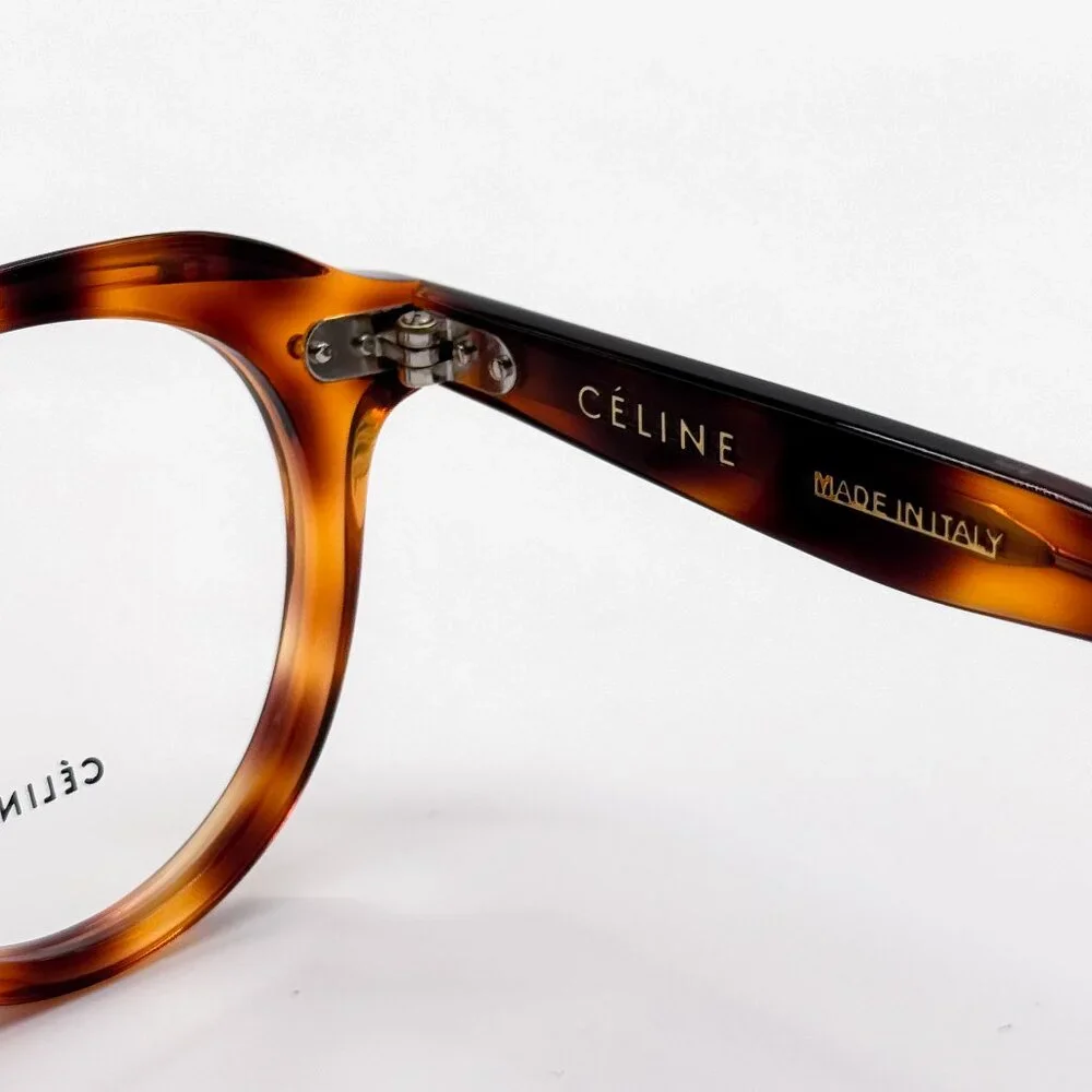 NEW CELINE CL41458 086 EYEGLASSES WOMEN HAVANA ROUND EYEWEAR CELINE